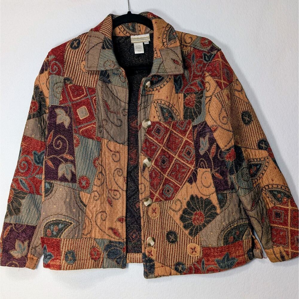 Coldwater Creek Patchwork Tapestry Jacket Blazer … - image 1
